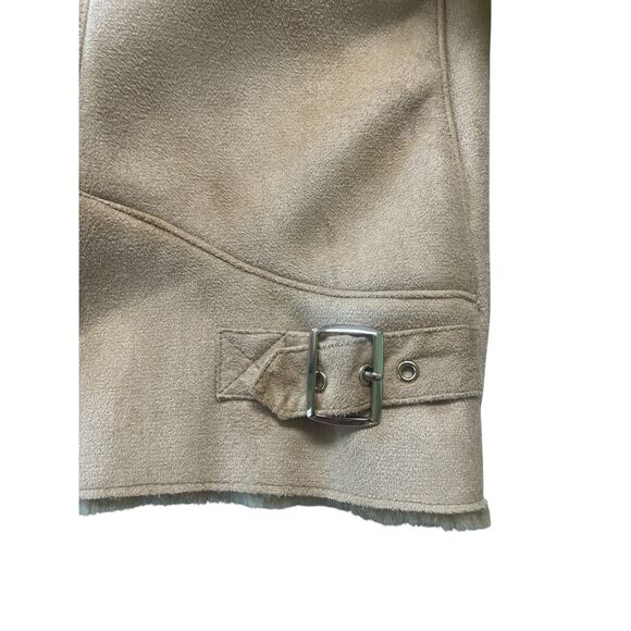 Chico’s outer wear coat suede look with faux fur sz XL - Picture 4 of 4